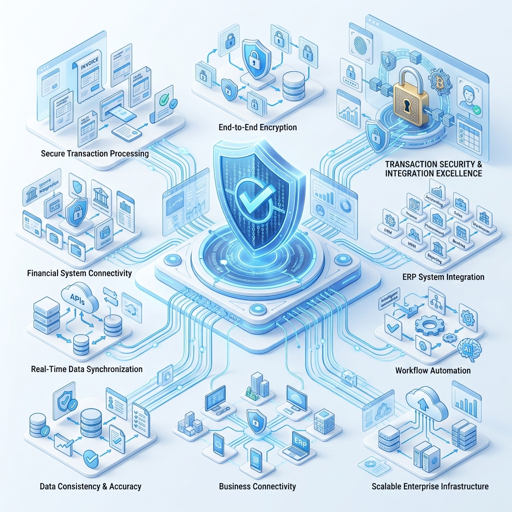 Secure transaction processing and business system integration